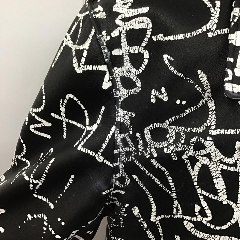 シュプリーム Supreme ジャケット、上着 ジャンパー、ブルゾン 18AW ペインテッドパーフェクトレザージャケット ダブルライダースジャケット 牛革 Supreme×COMMEdesGARÇONS コラボ XL ロゴ、文字 X 総柄 黒 / ブラック /  メンズ USED 古着 中古 10100186