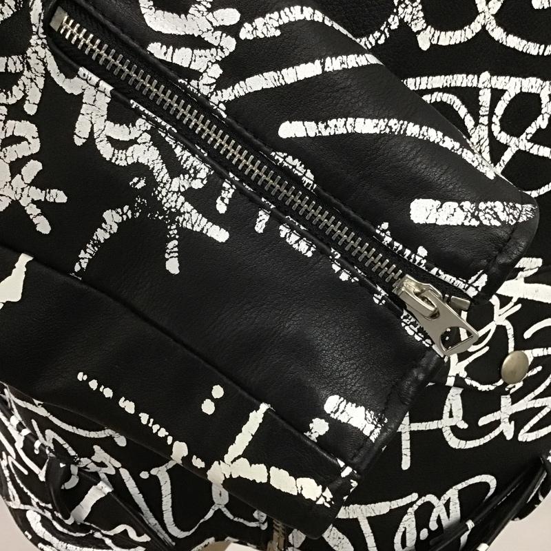 シュプリーム Supreme ジャケット、上着 ジャンパー、ブルゾン 18AW ペインテッドパーフェクトレザージャケット ダブルライダースジャケット 牛革 Supreme×COMMEdesGARÇONS コラボ XL ロゴ、文字 X 総柄 黒 / ブラック /  メンズ USED 古着 中古 10100186