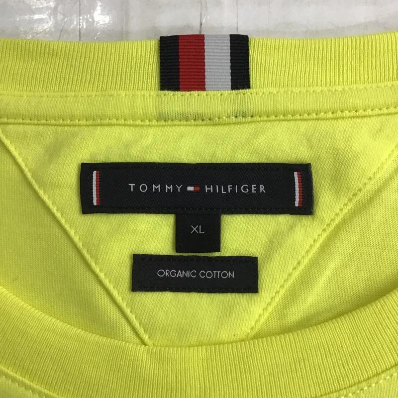 トミーヒルフィガー TOMMY HILFIGER Tシャツ 半袖 半袖 XL ロゴ、文字 黄 / イエロー /  メンズ USED 古着 中古 10100218