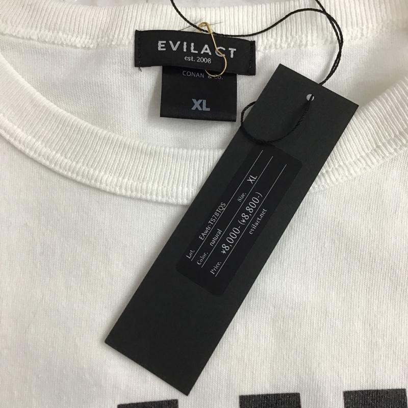 イーブルアクト EVILACT カットソー 長袖 EAwtr-TS78TQS EVILACT15thAnniversaryBackward3/4sleeveBaseball T’s ラグランTシャツ 長袖カットソー XL プリント 白 / ホワイト /  メンズ USED 古着 中古 10100219