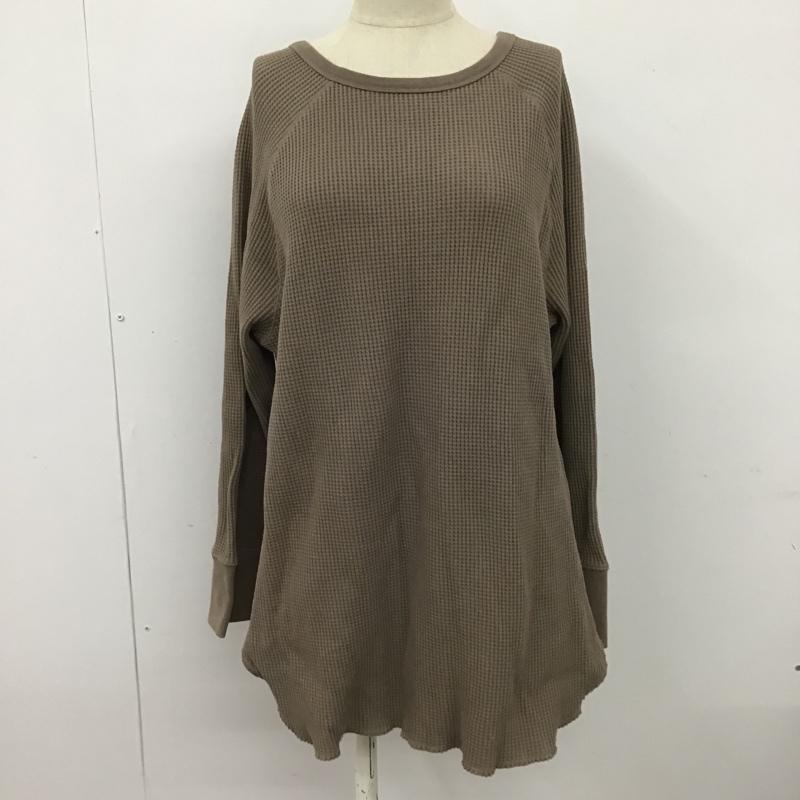ミラオーウェン Mila Owen カットソー 長袖 09WCT195227 長袖カットソー クルーネックカットソー ロングスリーブカットソー FREE 無地 茶 / ブラウン /  レディース USED 古着 中古 10100240