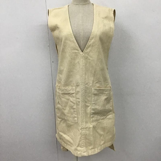 フリークスストア FREAK'S STORE ワンピース ひざ丈スカート ロングワンピース デニムワンピース ノースリーブカットソー サイドスリット 無地 アイボリー / アイボリー /  レディース USED 古着 中古 10100245