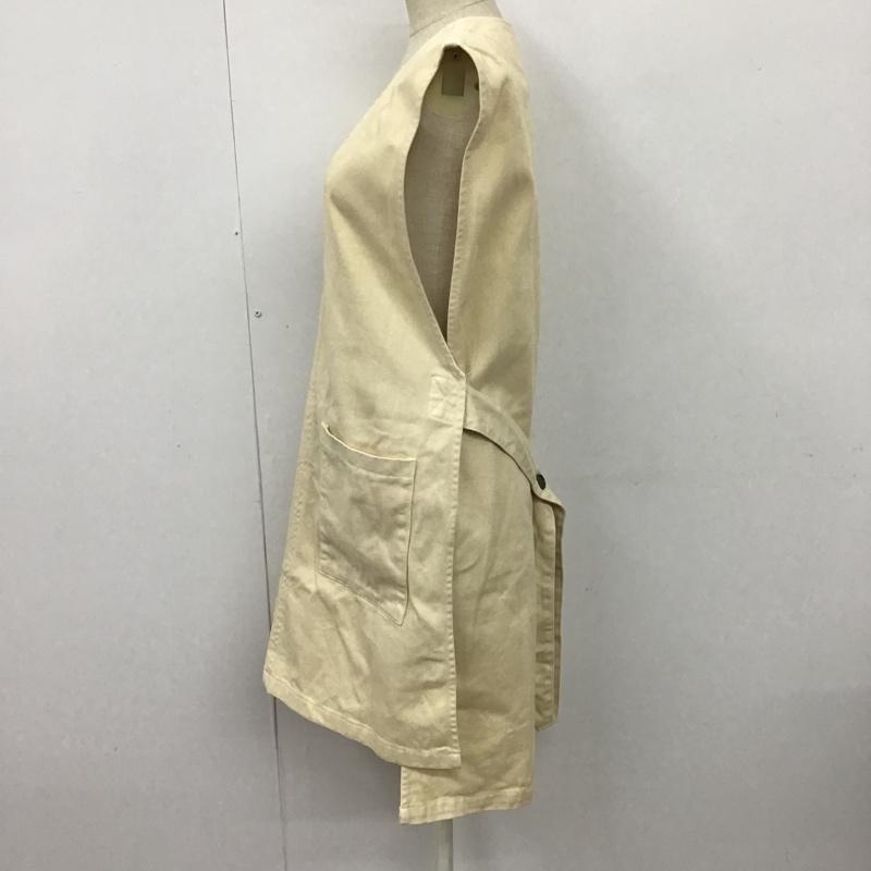 フリークスストア FREAK'S STORE ワンピース ひざ丈スカート ロングワンピース デニムワンピース ノースリーブカットソー サイドスリット 無地 アイボリー / アイボリー /  レディース USED 古着 中古 10100245