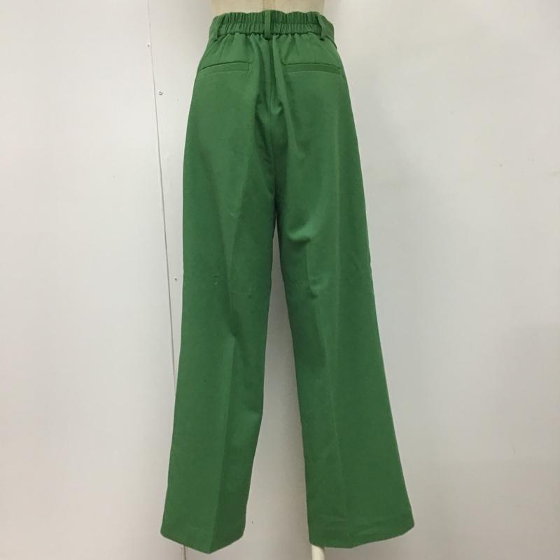 ジーナシス JEANASIS パンツ スラックス JS050553MC タックセンタープレスパンツ ワイドパンツ スラックス FREE 無地 緑 / グリーン /  レディース USED 古着 中古 10100246