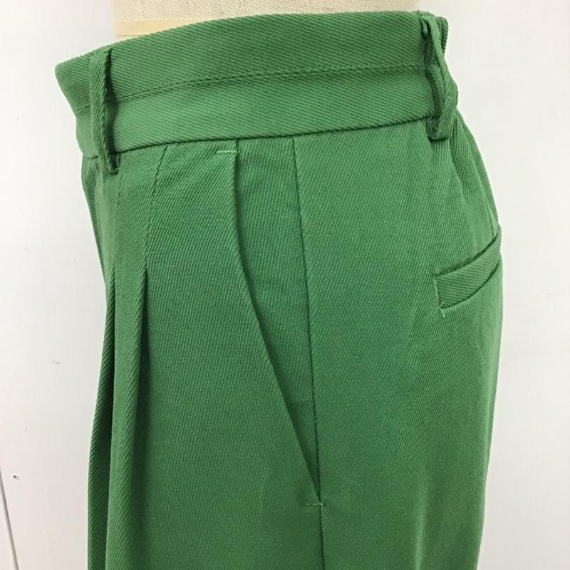 ジーナシス JEANASIS パンツ スラックス JS050553MC タックセンタープレスパンツ ワイドパンツ スラックス FREE 無地 緑 / グリーン /  レディース USED 古着 中古 10100246