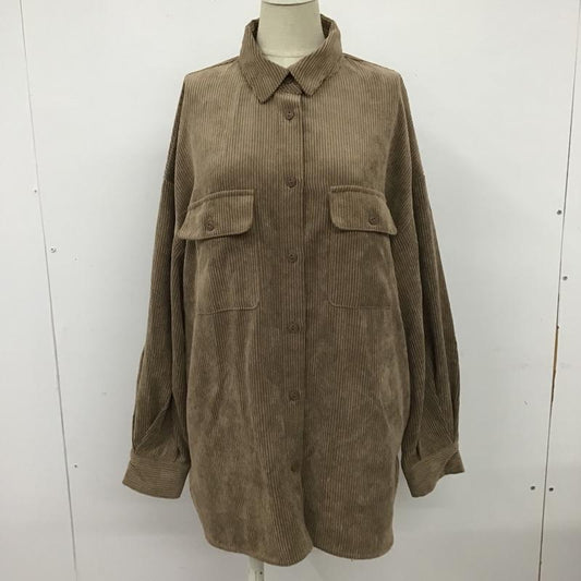 アズールバイマウジー AZUL BY MOUSSY シャツ、ブラウス 長袖 250DAS30-052H ソフトコーデュロイシャツ 長袖シャツ カラーシャツ カジュアルシャツ M 無地 茶 / ブラウン /  レディース USED 古着 中古 10100254