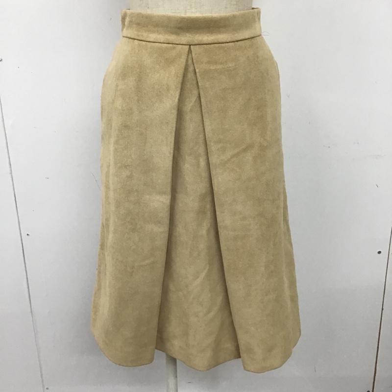 マウジー MOUSSY スカート ひざ丈スカート バックスリットスカート カジュアルスカート スウェードスカート ロングスカート 0 無地 ベージュ / ベージュ /  レディース USED 古着 中古 10100258