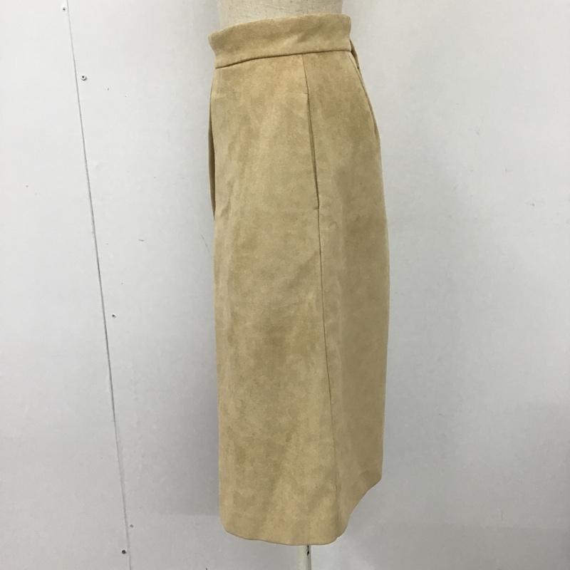 マウジー MOUSSY スカート ひざ丈スカート バックスリットスカート カジュアルスカート スウェードスカート ロングスカート 0 無地 ベージュ / ベージュ /  レディース USED 古着 中古 10100258