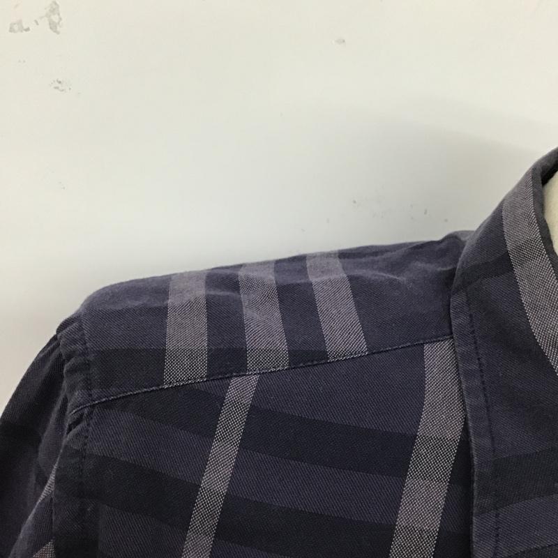 バーバリーロンドン Burberry London シャツ、ブラウス 長袖 長袖シャツ チェックシャツ カラーシャツ カジュアルシャツ M チェック 紺 / ネイビー / X 紫 / パープル /  メンズ USED 古着 中古 10100271