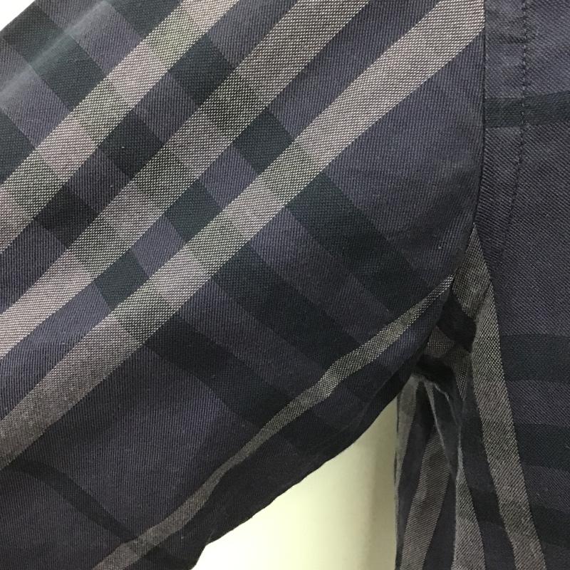 バーバリーロンドン Burberry London シャツ、ブラウス 長袖 長袖シャツ チェックシャツ カラーシャツ カジュアルシャツ M チェック 紺 / ネイビー / X 紫 / パープル /  メンズ USED 古着 中古 10100271