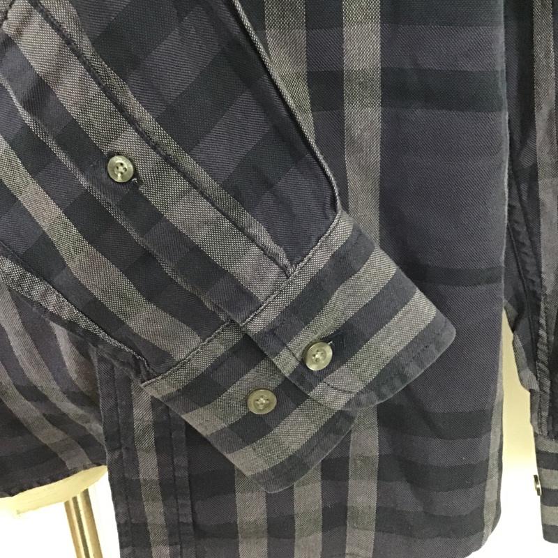バーバリーロンドン Burberry London シャツ、ブラウス 長袖 長袖シャツ チェックシャツ カラーシャツ カジュアルシャツ M チェック 紺 / ネイビー / X 紫 / パープル /  メンズ USED 古着 中古 10100271