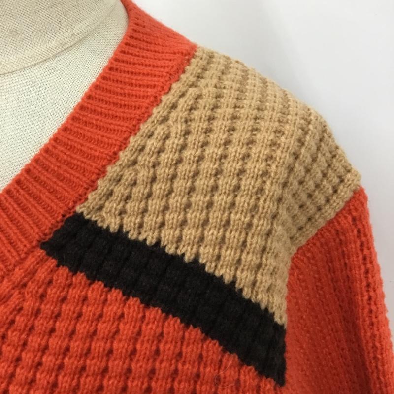 ユニクロ UNIQLO ニット、セーター 長袖 251-457956 ポップコーンニットVネックセーター UNIQLO× MARNI 長袖ニットカットソー セーター M 無地 黒 / ブラック / X ベージュ / ベージュ / X 橙 / オレンジ /  レディース USED 古着 中古 10100279