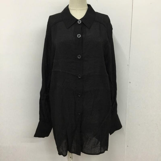 ムルーア MURUA シャツ、ブラウス 長袖 012230400201-01 バックスリットシアーシャツ 長袖シャツ カラーシャツ カジュアルシャツ FREE 無地 黒 / ブラック /  レディース USED 古着 中古 10100282