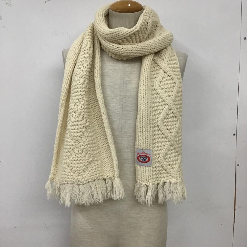 アベイシングエイプ A BATHING APE マフラー マフラー ウール フリンジ GORILLA WOOL ロゴ、文字 オフホワイト / オフホワイト /  メンズ USED 古着 中古 10100335