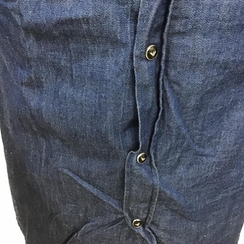 エンポリオアルマーニ EMPORIO ARMANI シャツ、ブラウス 長袖 6G1C67 1D5WZ SLIM FIT S 無地 インディゴ / インディゴ /  メンズ USED 古着 中古 10100345