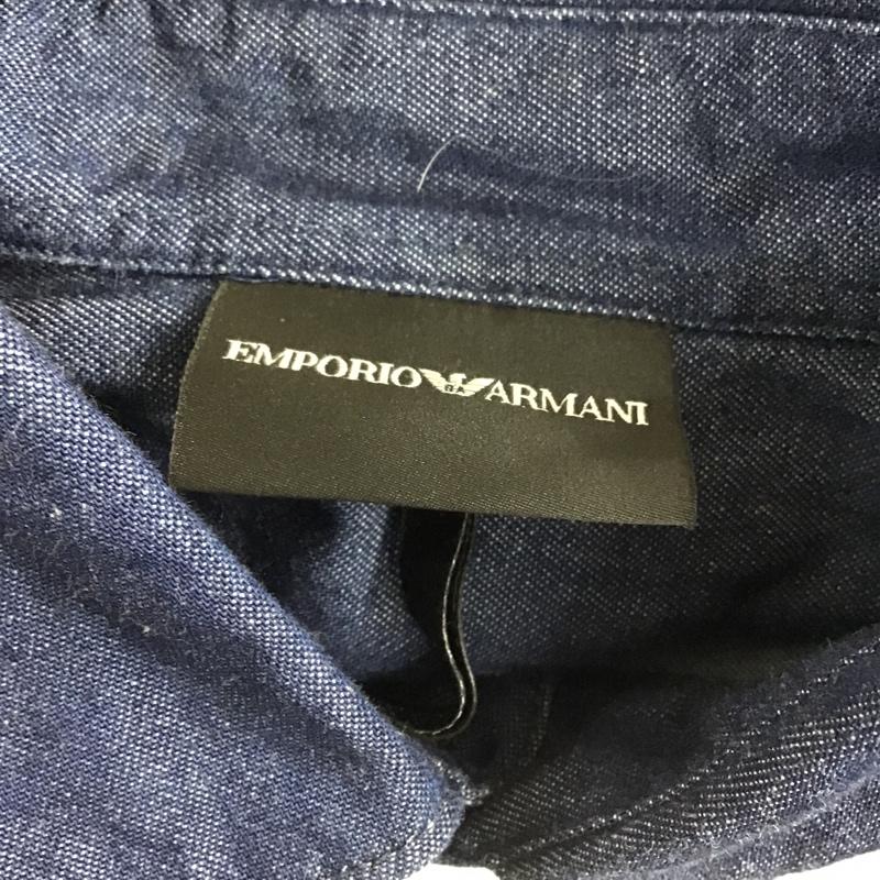エンポリオアルマーニ EMPORIO ARMANI シャツ、ブラウス 長袖 6G1C67 1D5WZ SLIM FIT S 無地 インディゴ / インディゴ /  メンズ USED 古着 中古 10100345