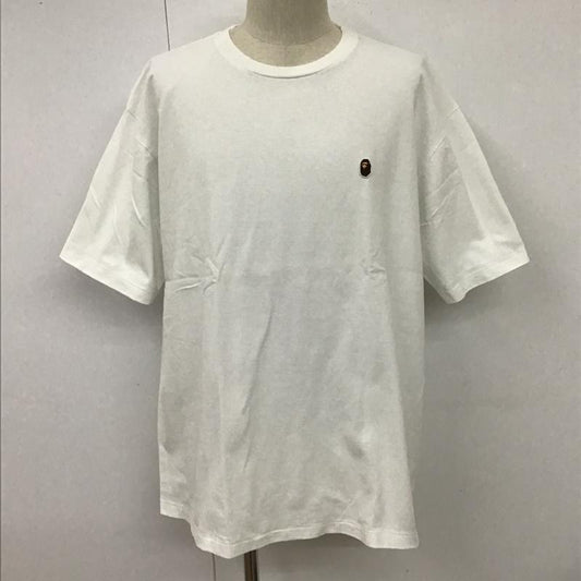 アベイシングエイプ A BATHING APE Tシャツ 半袖 半袖カットソー プリントTシャツ クルーネックカットソー XXL ロゴ、文字 白 / ホワイト /  メンズ USED 古着 中古 10100373