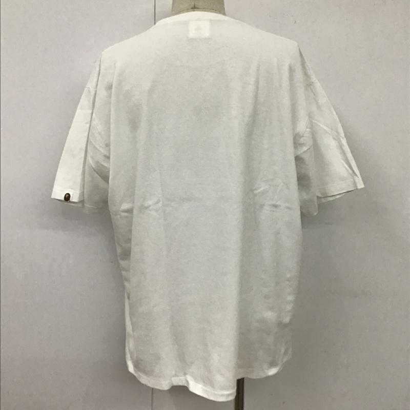 アベイシングエイプ A BATHING APE Tシャツ 半袖 半袖カットソー プリントTシャツ クルーネックカットソー XXL ロゴ、文字 白 / ホワイト /  メンズ USED 古着 中古 10100373