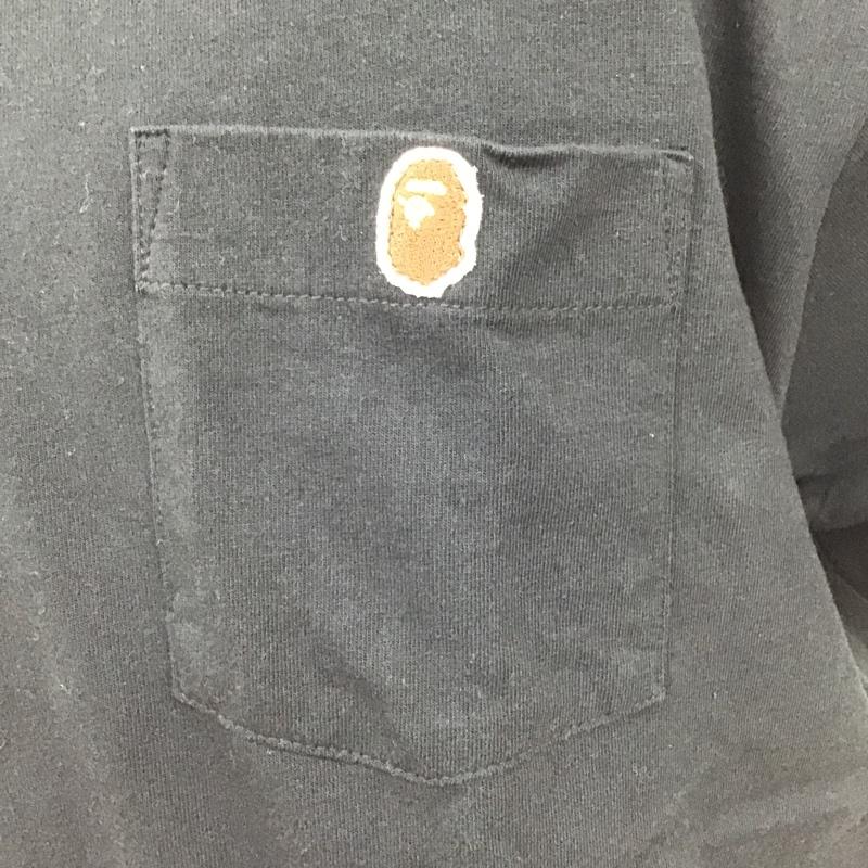 アベイシングエイプ A BATHING APE Tシャツ 半袖 半袖カットソー プリントTシャツ クルーネックカットソー XXL ロゴ、文字 黒 / ブラック /  メンズ USED 古着 中古 10100376