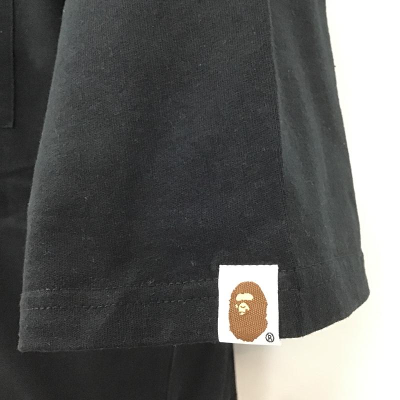 アベイシングエイプ A BATHING APE Tシャツ 半袖 半袖カットソー プリントTシャツ クルーネックカットソー XXL ロゴ、文字 黒 / ブラック /  メンズ USED 古着 中古 10100376