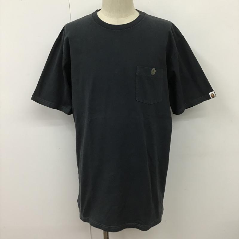 アベイシングエイプ A BATHING APE Tシャツ 半袖 半袖カットソー プリントTシャツ クルーネックカットソー XXL ロゴ、文字 紺 / ネイビー /  メンズ USED 古着 中古 10100378