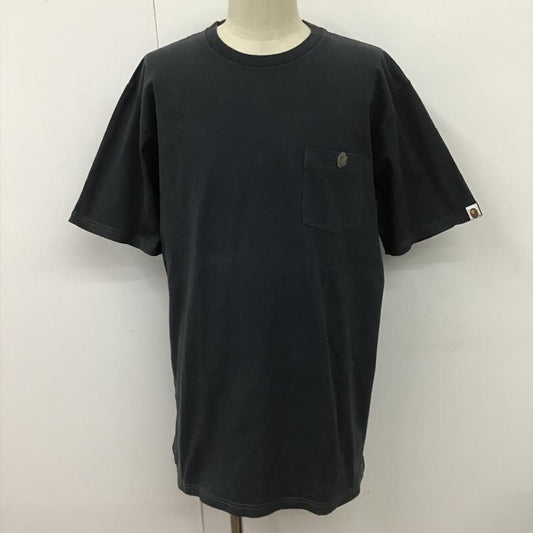 アベイシングエイプ A BATHING APE Tシャツ 半袖 半袖カットソー プリントTシャツ クルーネックカットソー XXL ロゴ、文字 紺 / ネイビー /  メンズ USED 古着 中古 10100378