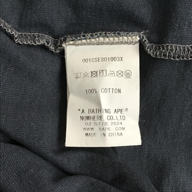アベイシングエイプ A BATHING APE Tシャツ 半袖 半袖カットソー プリントTシャツ クルーネックカットソー XXL ロゴ、文字 紺 / ネイビー /  メンズ USED 古着 中古 10100378