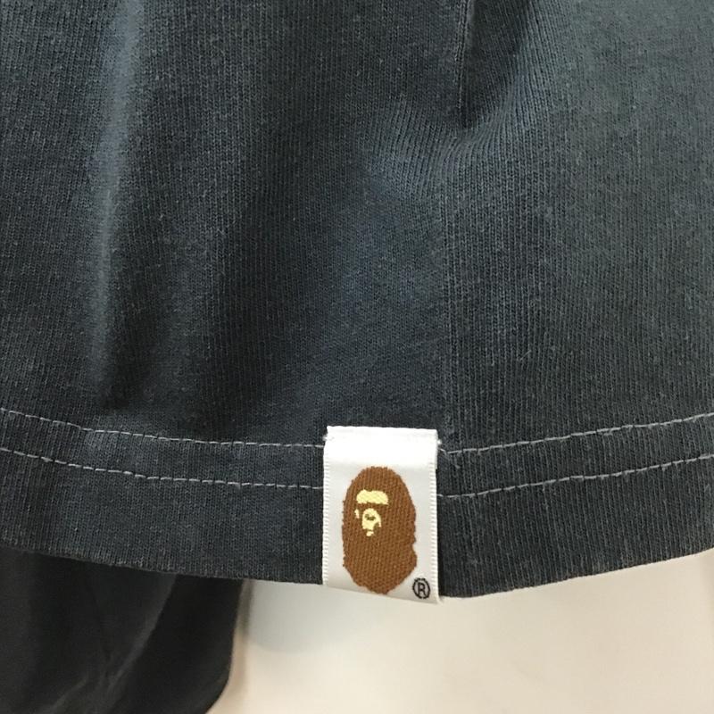 アベイシングエイプ A BATHING APE Tシャツ 半袖 半袖カットソー プリントTシャツ クルーネックカットソー XXL ロゴ、文字 紺 / ネイビー /  メンズ USED 古着 中古 10100378