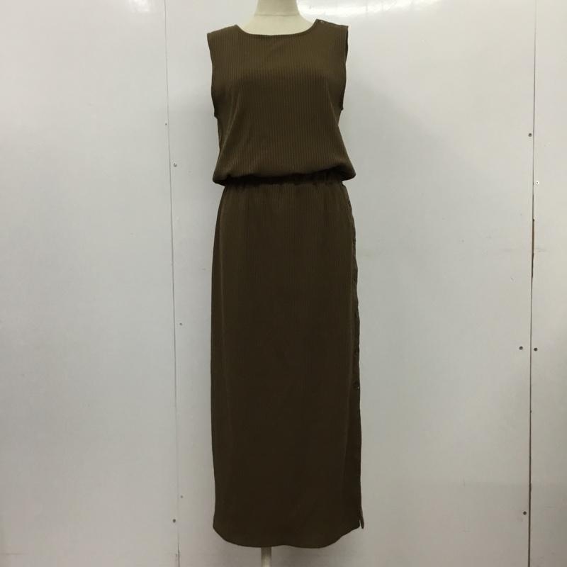 マウジー MOUSSY ワンピース ロングスカート 010BSH80-0910 BUTTON UP RIB DRESS リブ ノースリーブ FREE 無地 茶 / ブラウン /  レディース USED 古着 中古 10100411