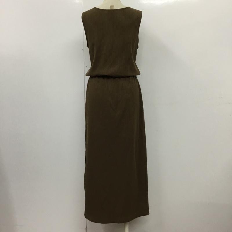 マウジー MOUSSY ワンピース ロングスカート 010BSH80-0910 BUTTON UP RIB DRESS リブ ノースリーブ FREE 無地 茶 / ブラウン /  レディース USED 古着 中古 10100411