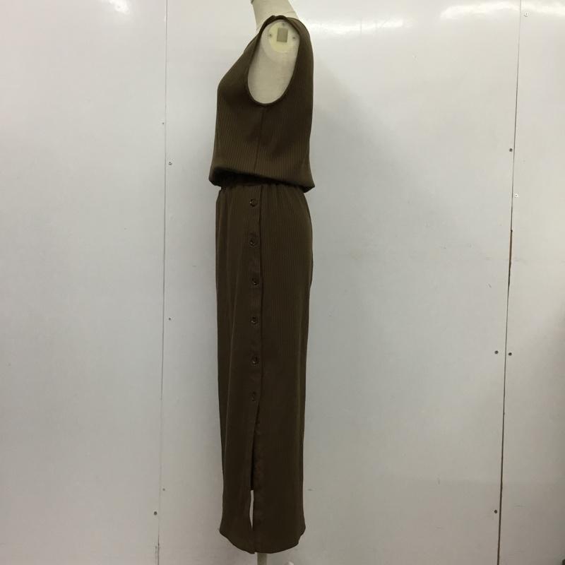 マウジー MOUSSY ワンピース ロングスカート 010BSH80-0910 BUTTON UP RIB DRESS リブ ノースリーブ FREE 無地 茶 / ブラウン /  レディース USED 古着 中古 10100411