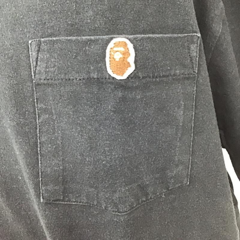アベイシングエイプ A BATHING APE Tシャツ 半袖 半袖カットソー プリントTシャツ クルーネックカットソー XXL ロゴ、文字 黒 / ブラック /  メンズ USED 古着 中古 10100412