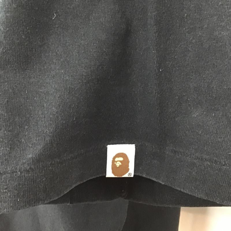 アベイシングエイプ A BATHING APE Tシャツ 半袖 半袖カットソー プリントTシャツ クルーネックカットソー XXL ロゴ、文字 黒 / ブラック /  メンズ USED 古着 中古 10100412