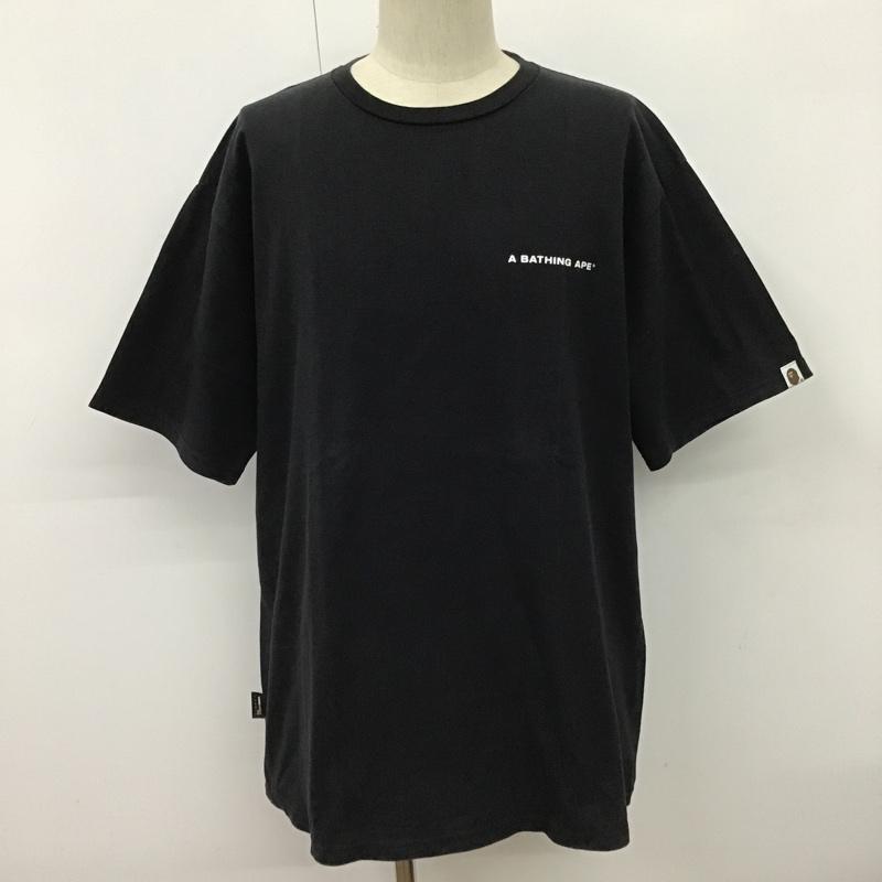 アベイシングエイプ A BATHING APE Tシャツ 半袖 XXL ロゴ、文字 紺 / ネイビー /  メンズ USED 古着 中古 10100414