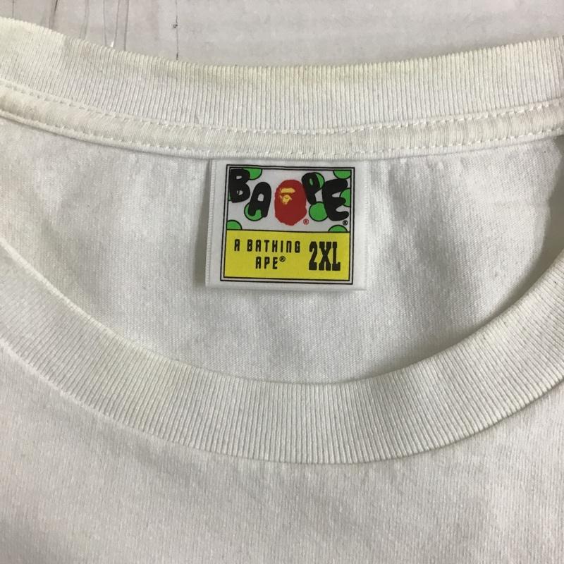 アベイシングエイプ A BATHING APE Tシャツ 半袖 ONE POINT TEE 2XL ワンポイント 白 / ホワイト /  メンズ USED 古着 中古 10100420