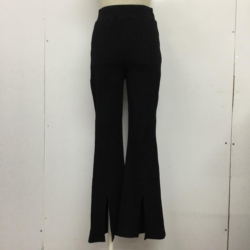 スライ SLY ボトムス ボトムス 030CSM81-4680 FRONT SLIT RIB FLARE PT リブパンツ 1 無地 黒 / ブラック /  レディース USED 古着 中古 10100423