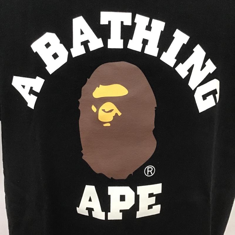 アベイシングエイプ A BATHING APE Tシャツ 半袖 クルーネック プリント XL ロゴ、文字 黒 / ブラック /  メンズ USED 古着 中古 10100426