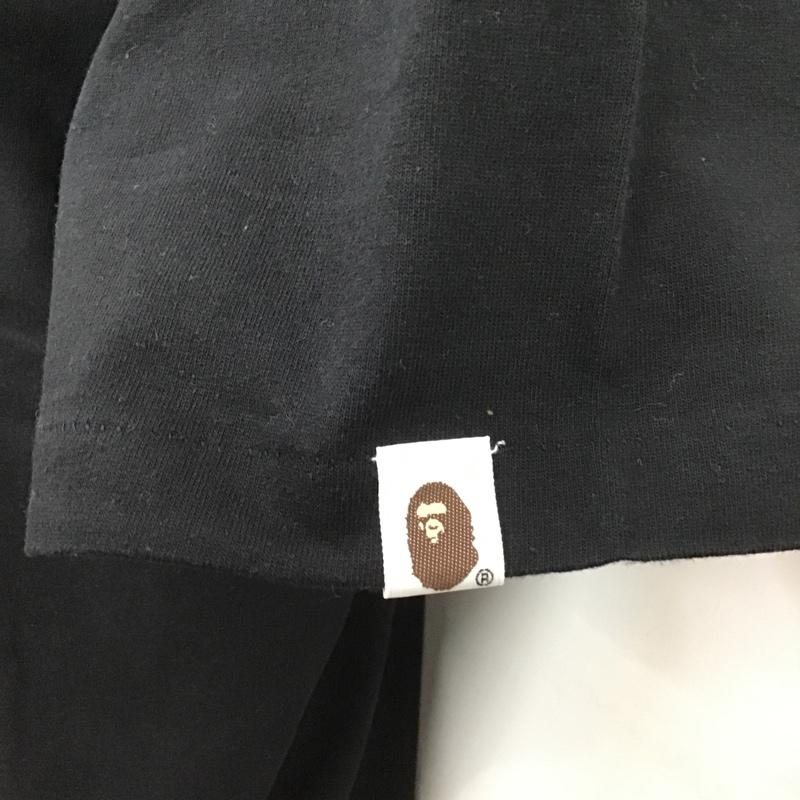 アベイシングエイプ A BATHING APE Tシャツ 半袖 クルーネック プリント XL ロゴ、文字 黒 / ブラック /  メンズ USED 古着 中古 10100428