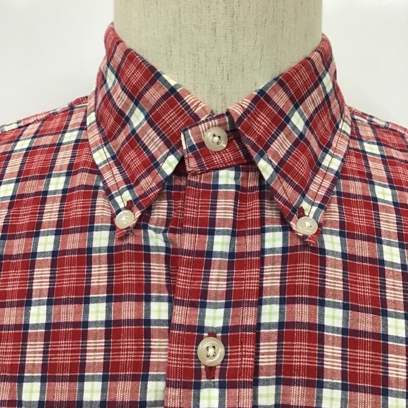 ラルフローレン RALPHLAUREN シャツ、ブラウス 半袖 ボタンダウン チェック L ワンポイント 白 / ホワイト / X 赤 / レッド / X 紺 / ネイビー / X 薄緑 / ライトグリーン /  メンズ USED 古着 中古 10100439