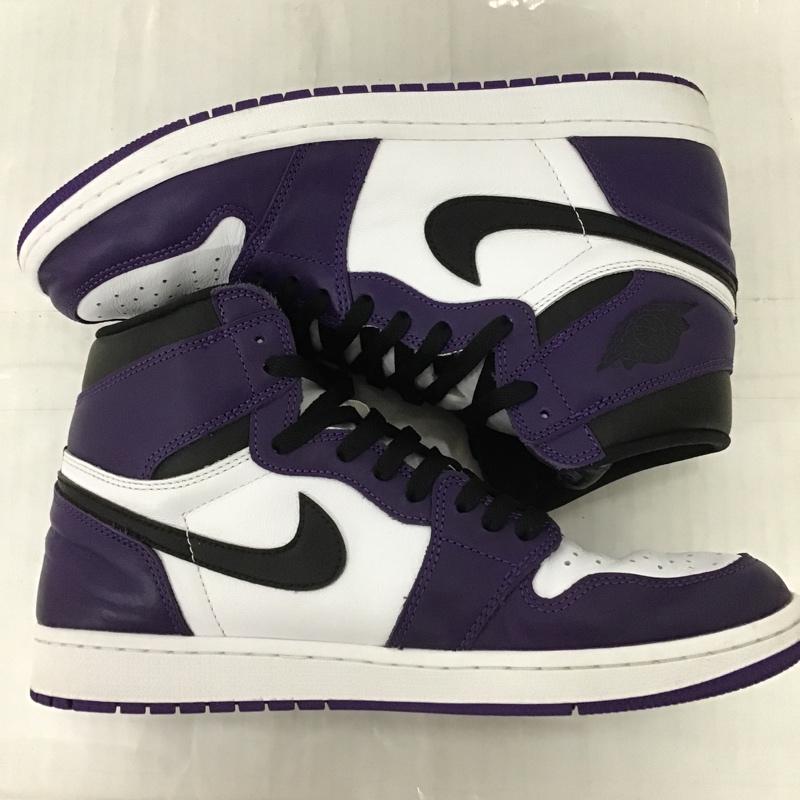 ナイキ NIKE スニーカー スニーカー 555088 500 AIR JORDAN 1 RETRO HIGH OG 29cm 箱有 29.0cm ロゴ、文字 白 / ホワイト / X 黒 / ブラック / X 紫 / パープル /  メンズ USED 古着 中古 10100459