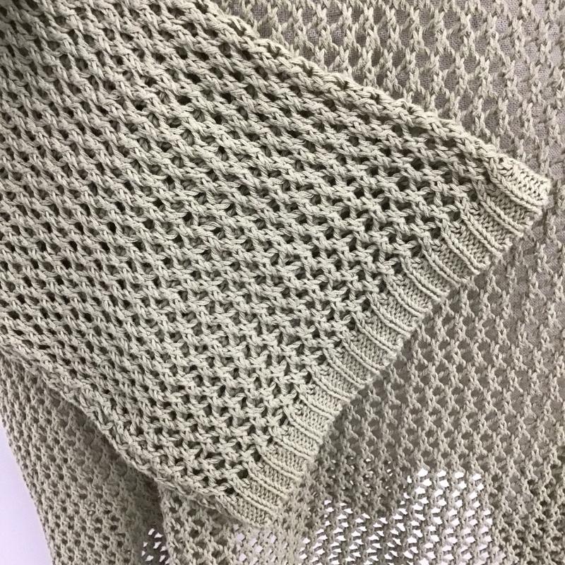 センスオブプレイスバイアーバンリサーチ SENSE OF PLACE by URBAN RESEARCH ニット、セーター 長袖 AA14-22A009 メッシュプルオーバー 無地 カーキ / カーキ /  レディース USED 古着 中古 10100488