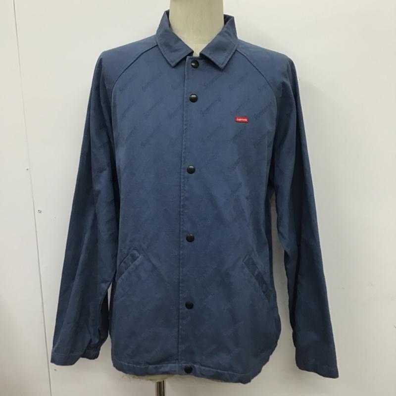 シュプリーム Supreme ジャケット、上着 ジャケット、ブレザー 19AW Snap Front Jacquard Logos Twill Jacket L ロゴ、文字 青 / ブルー /  メンズ USED 古着 中古 10100538