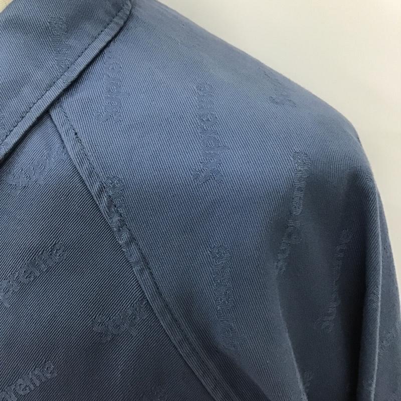 シュプリーム Supreme ジャケット、上着 ジャケット、ブレザー 19AW Snap Front Jacquard Logos Twill Jacket L ロゴ、文字 青 / ブルー /  メンズ USED 古着 中古 10100538