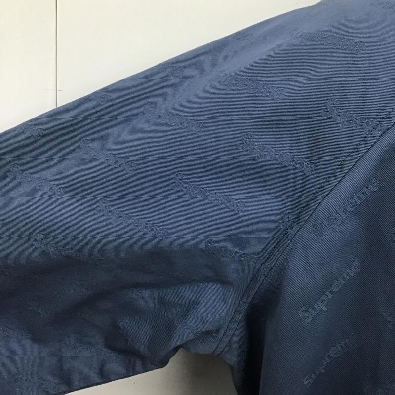 シュプリーム Supreme ジャケット、上着 ジャケット、ブレザー 19AW Snap Front Jacquard Logos Twill Jacket L ロゴ、文字 青 / ブルー /  メンズ USED 古着 中古 10100538