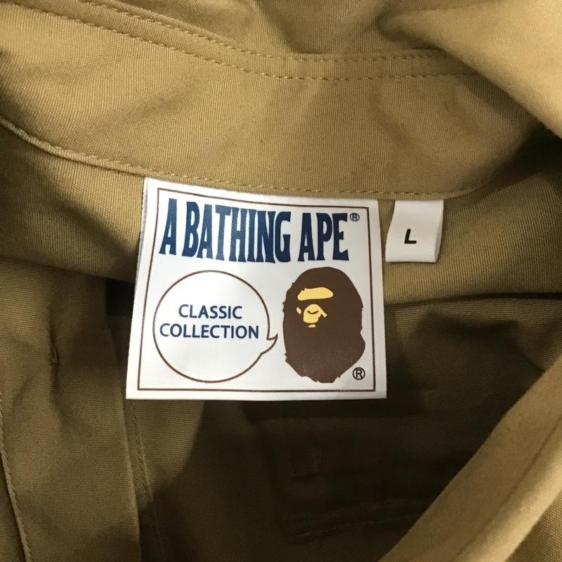 アベイシングエイプ A BATHING APE シャツ、ブラウス 長袖 ボーイスカウトシャツ L 無地 ベージュ / ベージュ /  メンズ USED 古着 中古 10100562