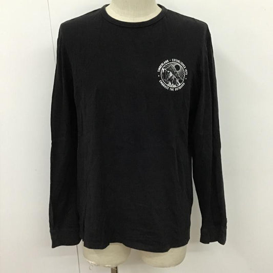 ティンバーランド Timberland カットソー 長袖 長袖カットソー クルーネックカットソー 長袖Tシャツ ロングスリーブカットソー プリントTシャツ L プリント 黒 / ブラック /  メンズ USED 古着 中古 10100585