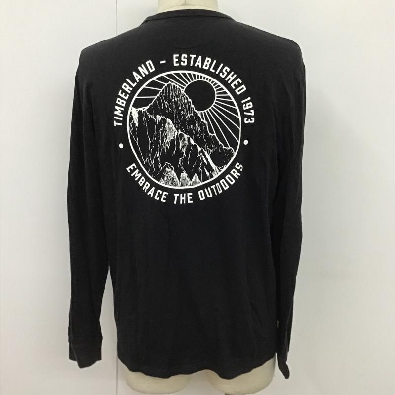 ティンバーランド Timberland カットソー 長袖 長袖カットソー クルーネックカットソー 長袖Tシャツ ロングスリーブカットソー プリントTシャツ L プリント 黒 / ブラック /  メンズ USED 古着 中古 10100585