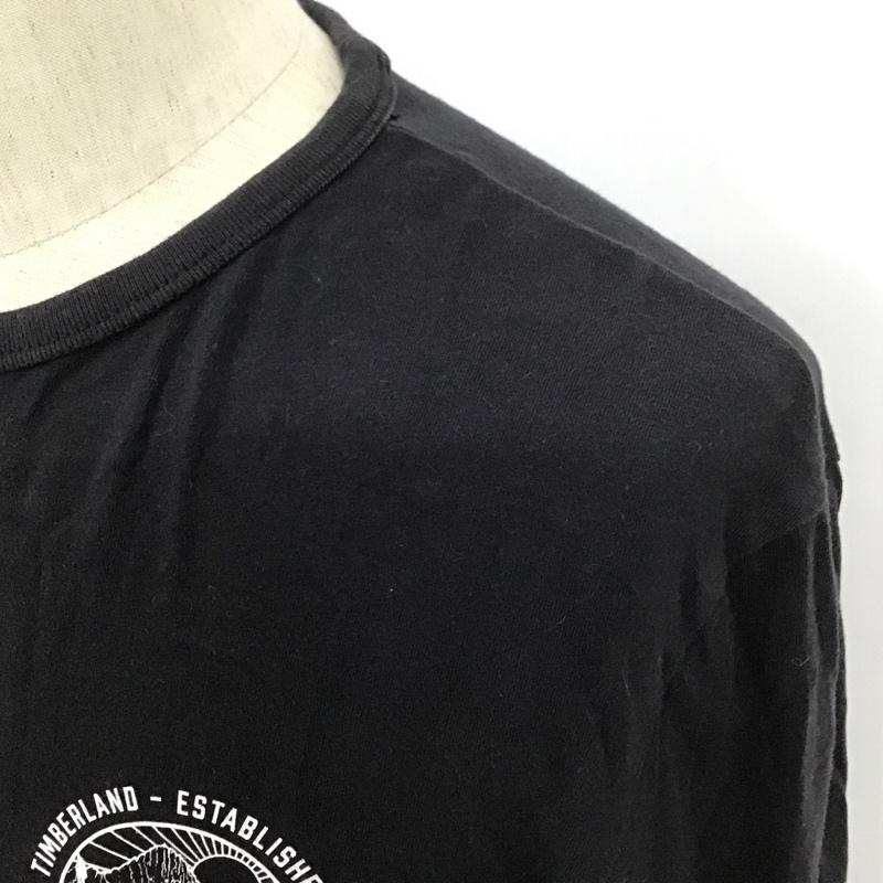 ティンバーランド Timberland カットソー 長袖 長袖カットソー クルーネックカットソー 長袖Tシャツ ロングスリーブカットソー プリントTシャツ L プリント 黒 / ブラック /  メンズ USED 古着 中古 10100585