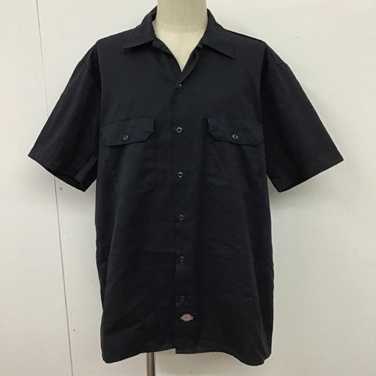 ディッキーズ Dickies シャツ、ブラウス 半袖 半袖シャツ カラーシャツ カジュアルシャツ 無地シャツ L 無地 紺 / ネイビー /  メンズ USED 古着 中古 10100594