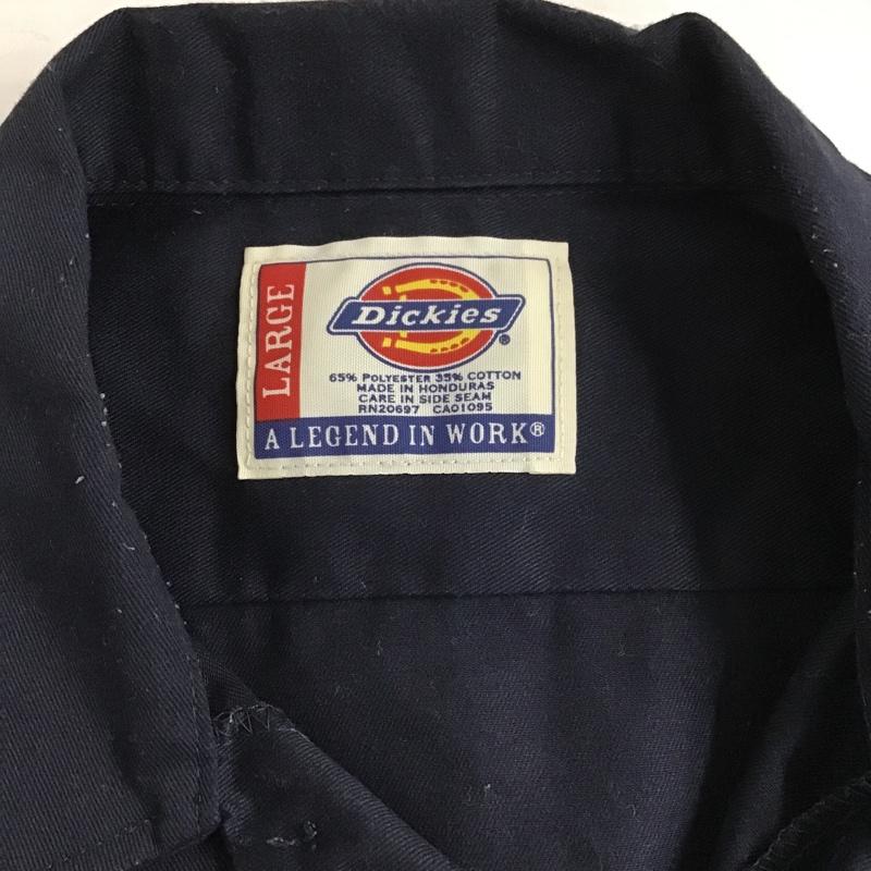 ディッキーズ Dickies シャツ、ブラウス 半袖 半袖シャツ カラーシャツ カジュアルシャツ 無地シャツ L 無地 紺 / ネイビー /  メンズ USED 古着 中古 10100594